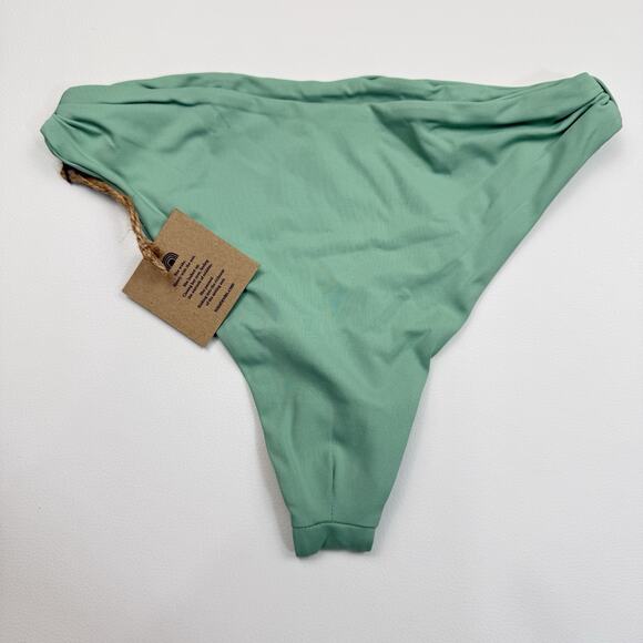 Free People‎ x Toast Signature Cinch Bikini Bottom XS Ming Green Cheeky NWT - Picture 2 of 7